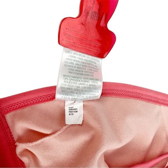 Kona Sol Pink Checkered‎ Triangle Swim Bikini Top Size Medium - Picture 5 of 5